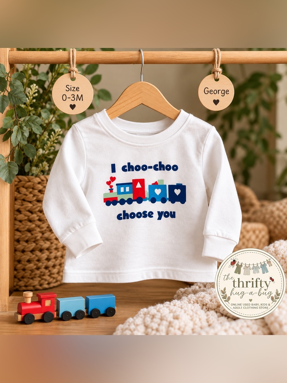 George Baby “I Choo-Choo Choose You” Long Sleeve Tee 0–3M